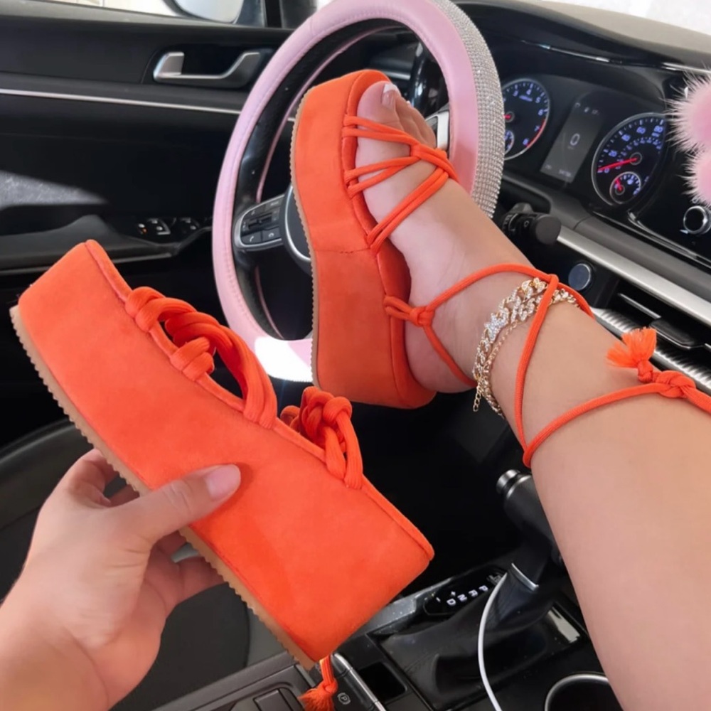 Orange Platform Sandals
